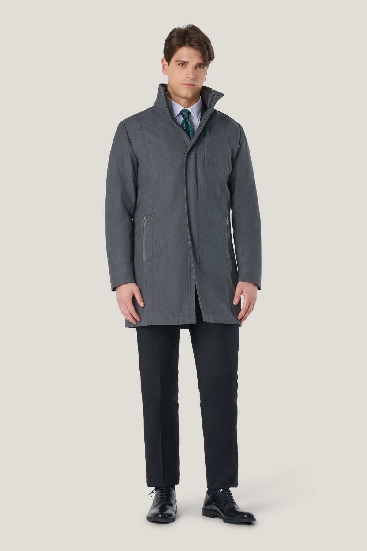 Cappotto Monopetto Cappotto Collo Coreana Cappotto Coreano Uomo