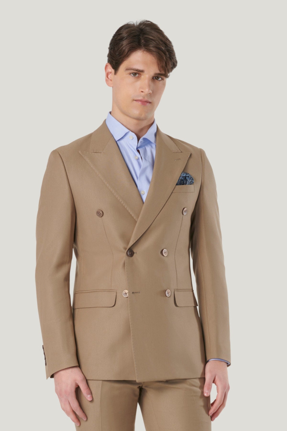 Giacca da Abito Doppiopetto Beige Stile Inconfondibile