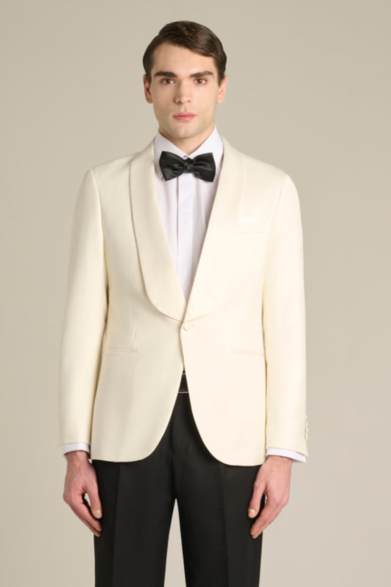 Giacca da Smoking Bianca Elegante e Raffinata Sottotono