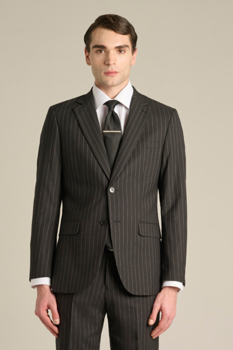 Giacca da abito gessato NERO per uomo