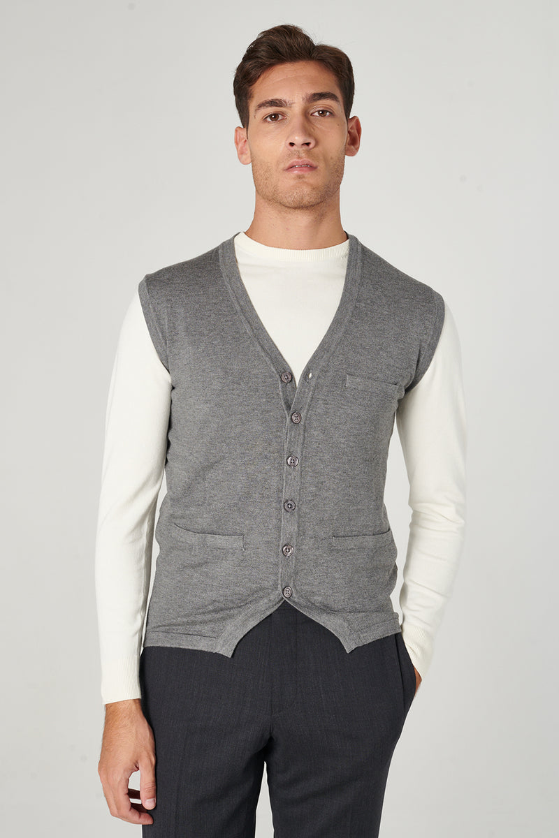 Gilet in maglia grigio Sottotono Abbigliamento Uomo