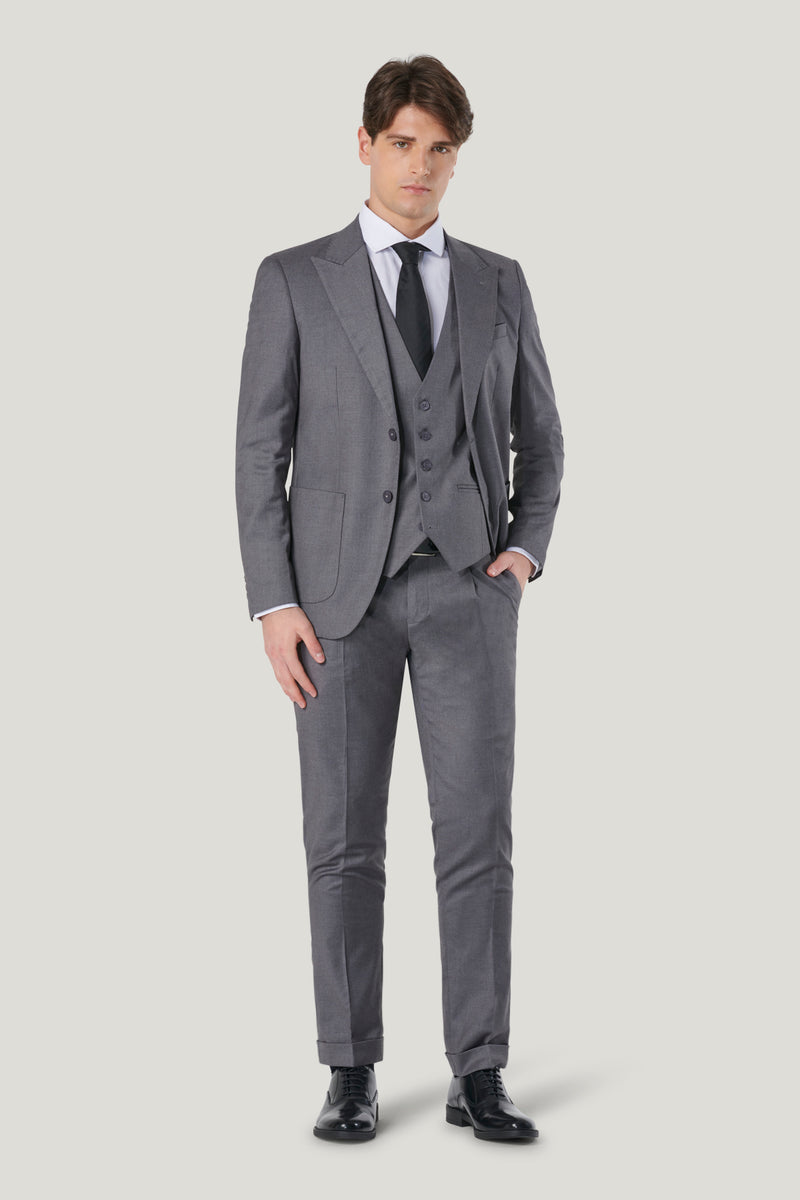 Pantaloni da Abito Grigi Slim Fit Sottotono