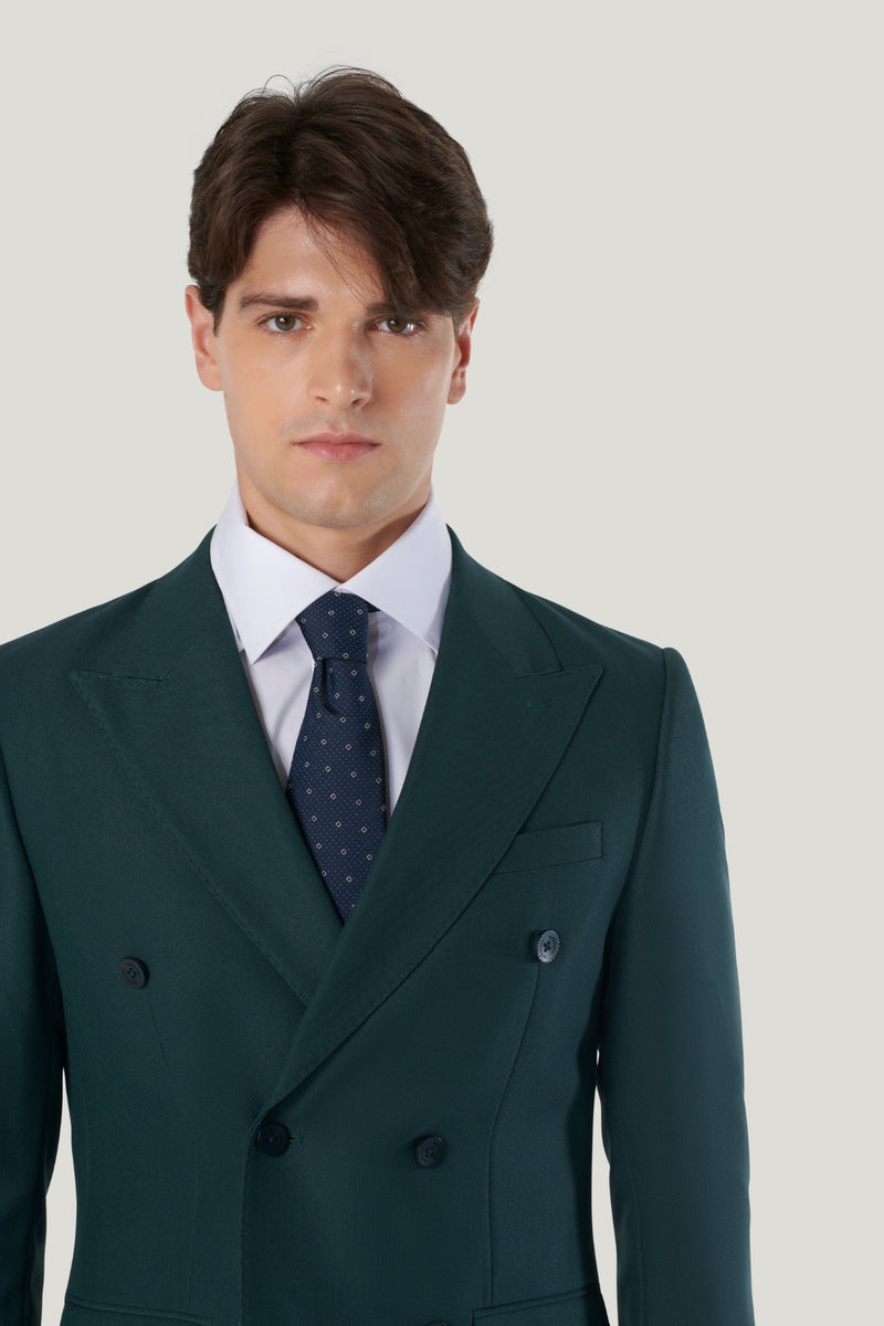 Doppio Petto Abito Verde Fantasia Doppio Petto Giaccone Uomo Verde