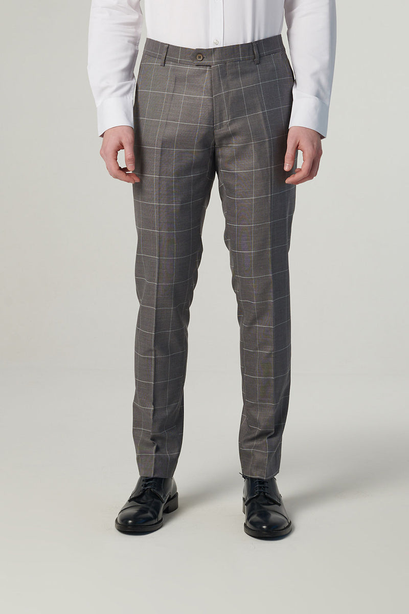 Pantalone Grigio Abbinare Pantaloni Tartan Uomo Pantaloni Larghi